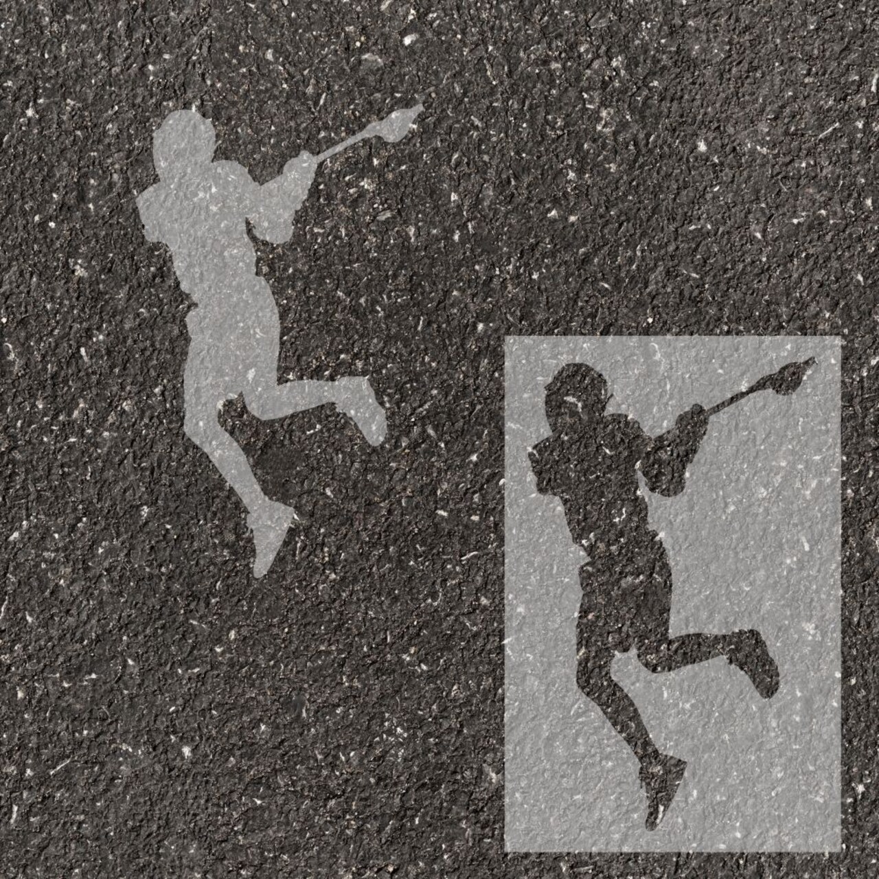 Men's Lacrosse Player Parking Space Stencil | High School Senior Parking Spot | Reusable | Stencil Ease |